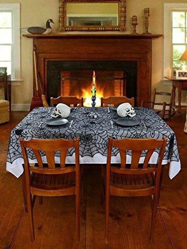 Halloween Spider Web Star Lace Table Cloth