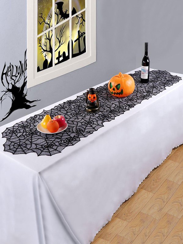 Halloween Spider Web Multi-purpose Lace Table Runner