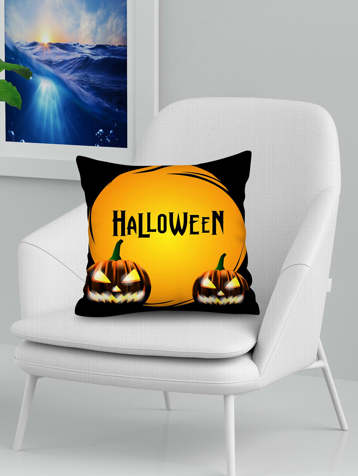 Halloween Pumpkin Print Pillow Case