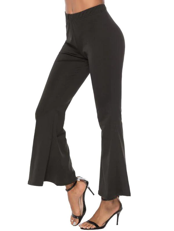 High Waisted Plain Flared Pants