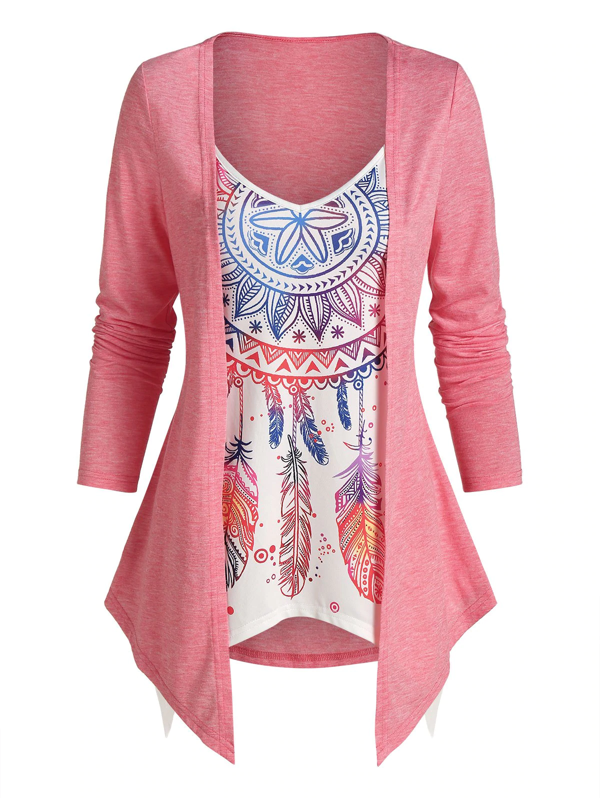 2 In 1 Dream Catcher Printed Top