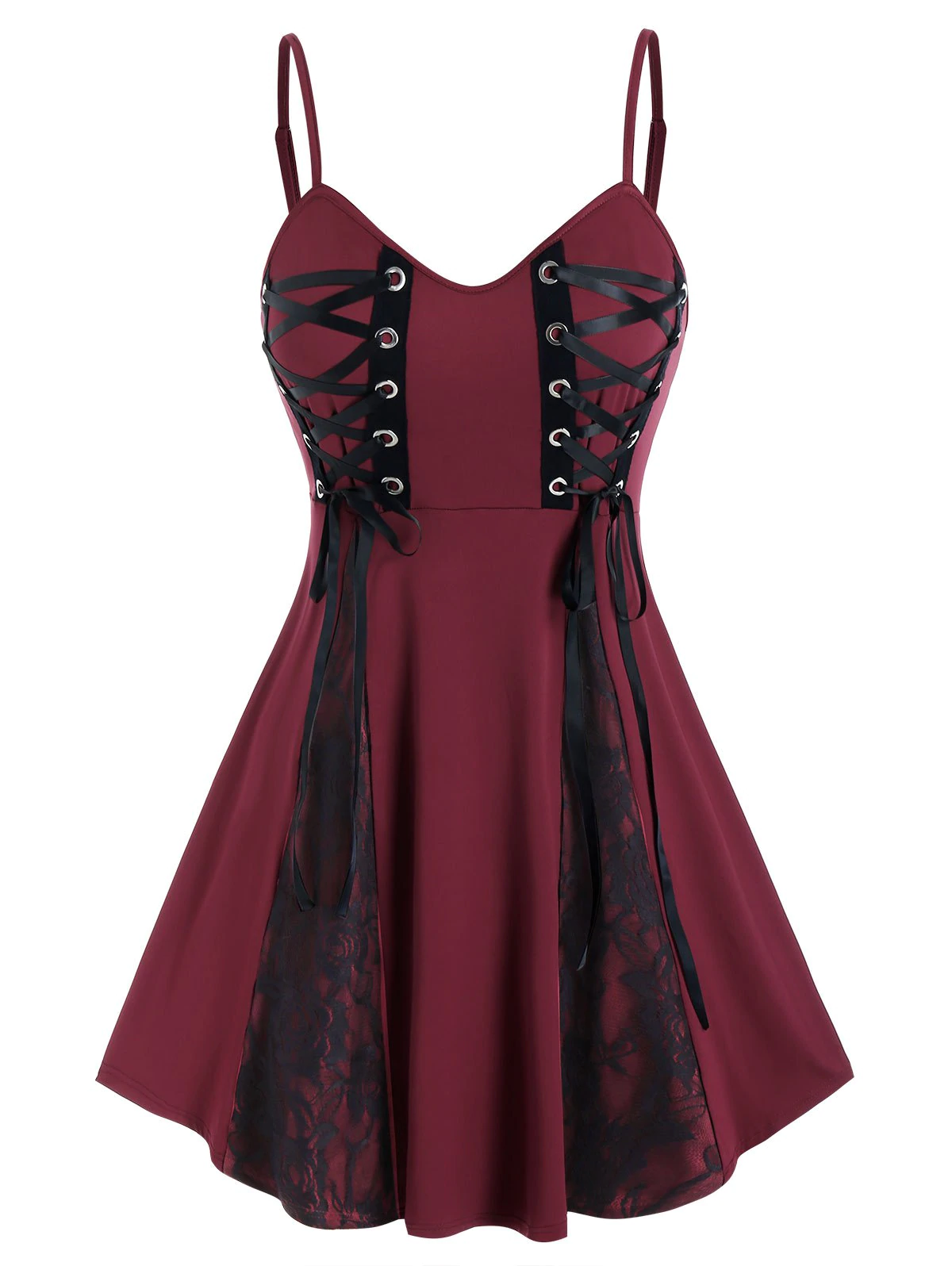 Plus Size Lace Up Gothic Dress