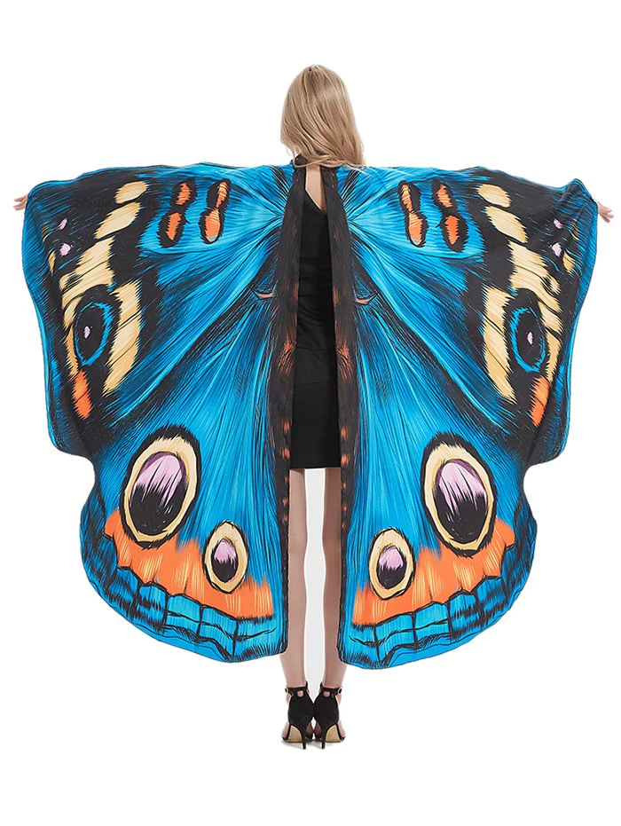 Halloween Party Cosplay Butterfly Wing Patterned Decorative Cape