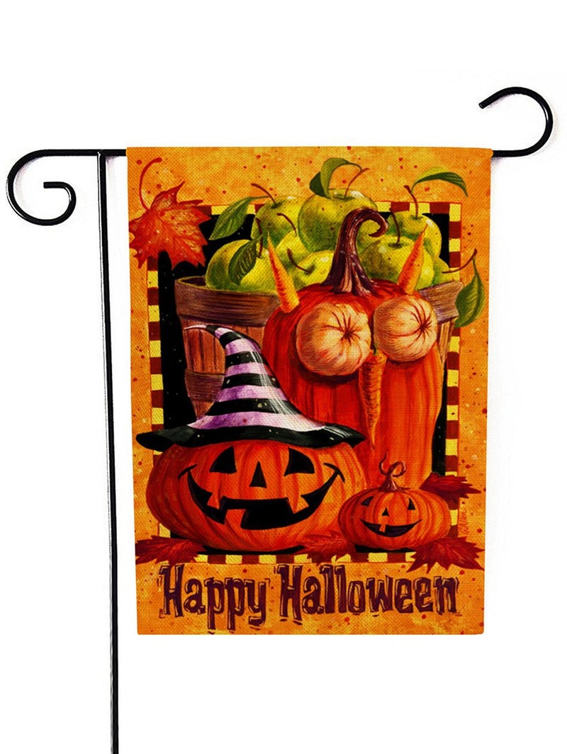 Halloween Double-sided Print Linen Garden Lawn Flag