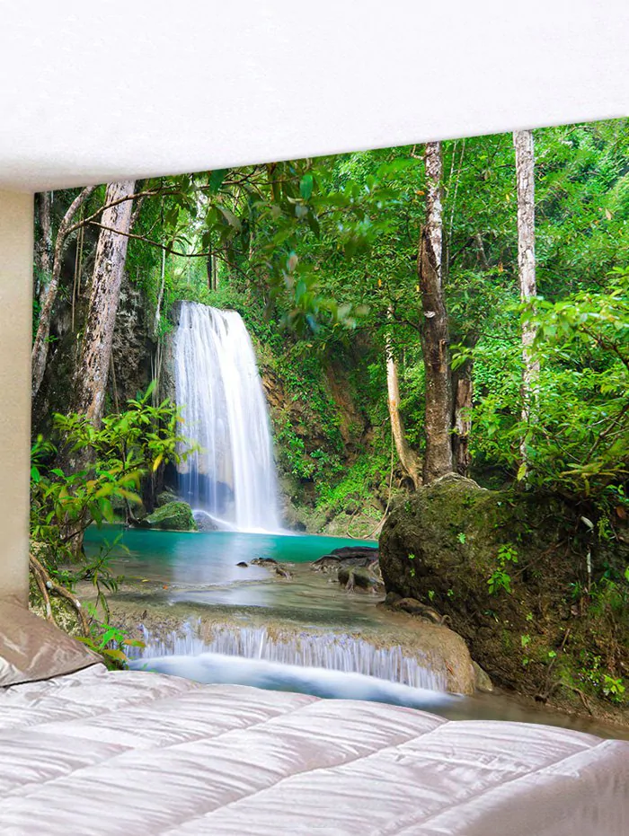 3D Digital Printing Waterfall Waterproof Tapestry