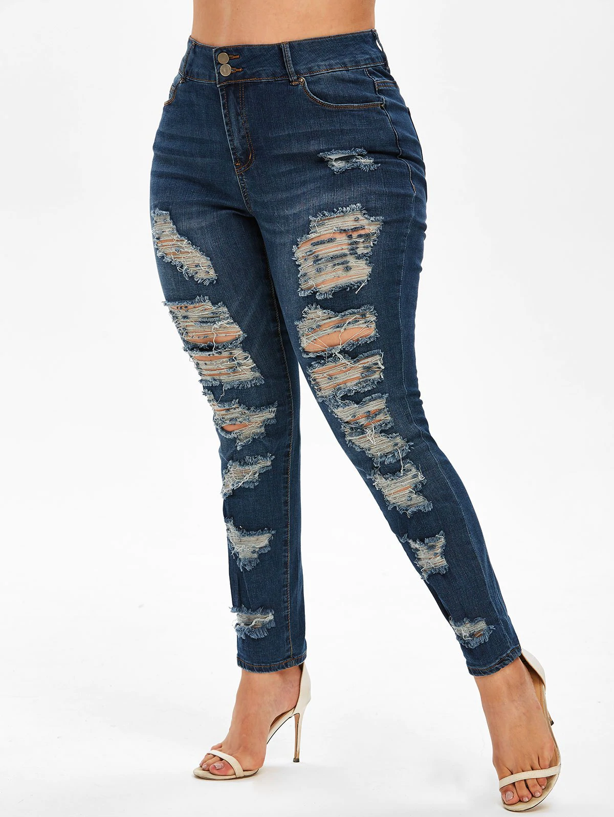 Plus Size Ripped Destroyed Jeans