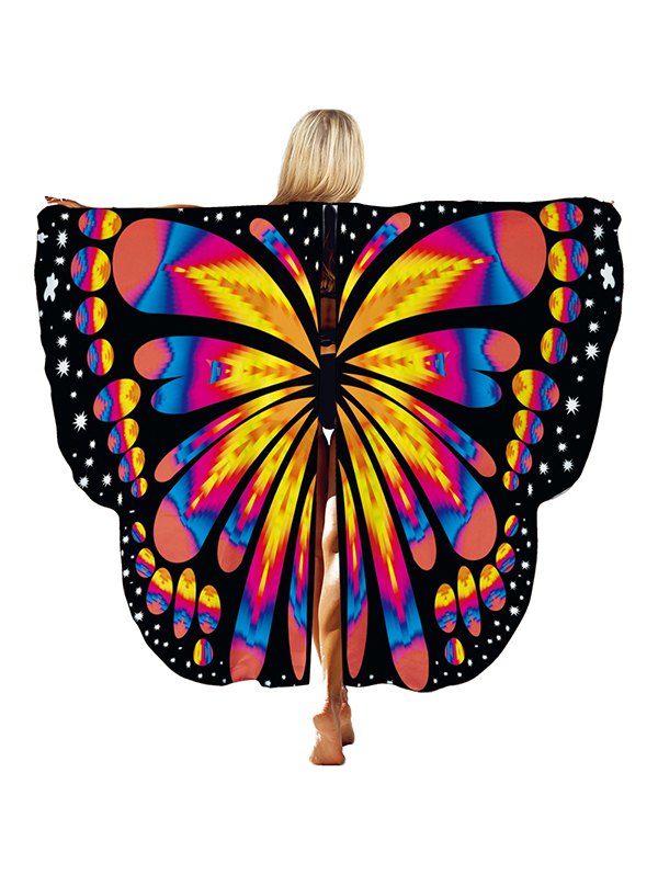 Halloween Party Gradient Butterfly Wing Pattern Cape