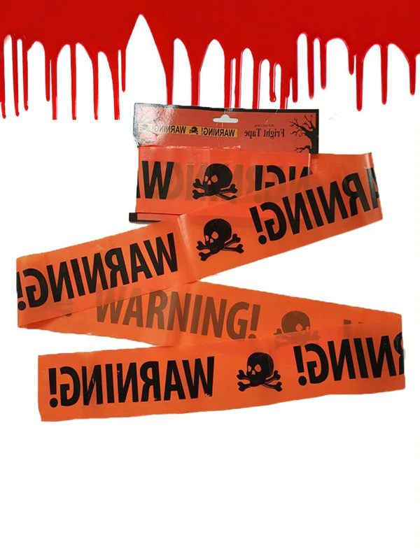 Halloween Scene Decorated Skull Warning Isolation Tape