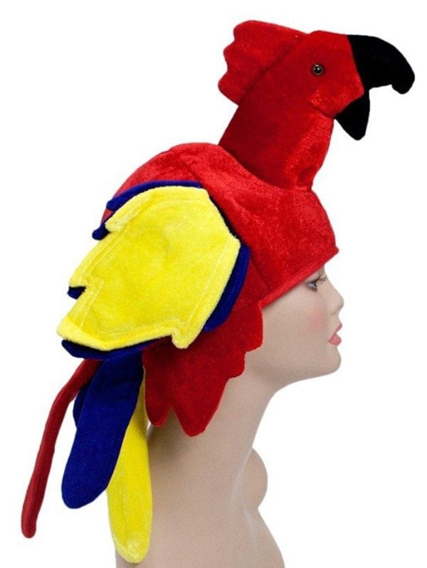 Party Parrot Shape Velour Funny Hat