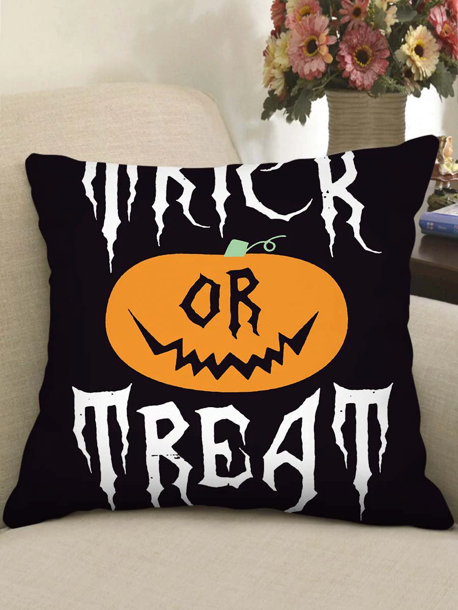 Halloween Pumpkin Witch Pattern Square Pillowcase