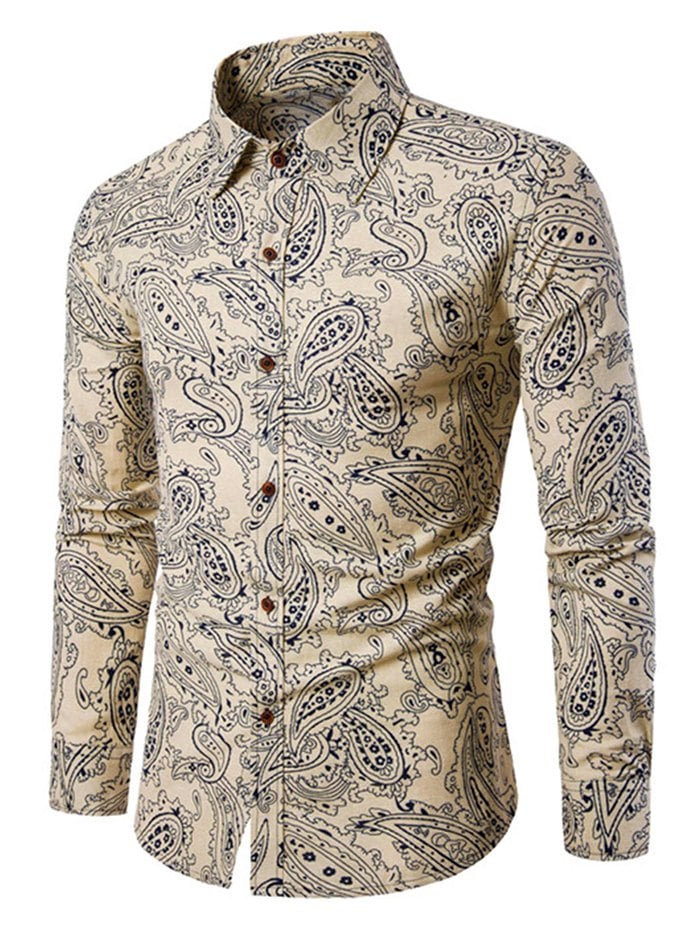 Seamless Paisley Pattern Lounge Long Sleeve Shirt