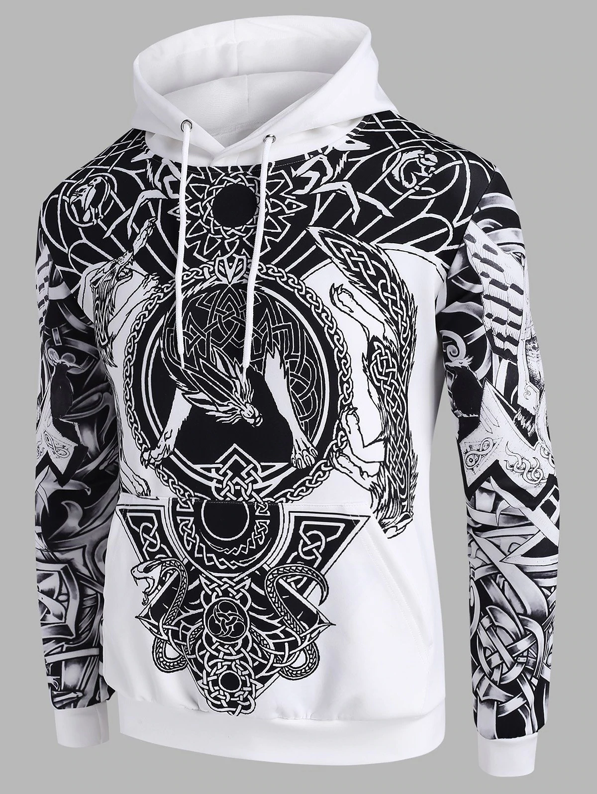 Tribal Totem Pattern Print Casual Hoodie