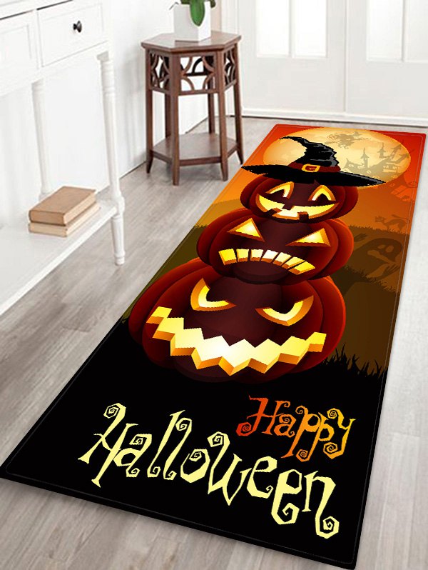 Halloween Pumpkin Letter Pattern Floor Mat