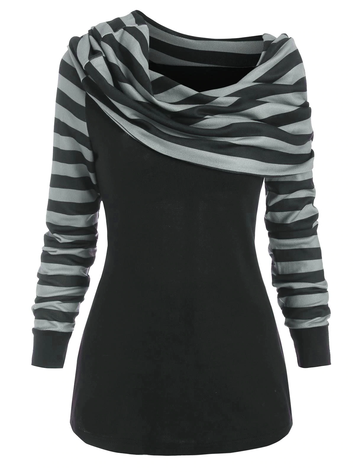 Striped Foldover Jumper Knitwear