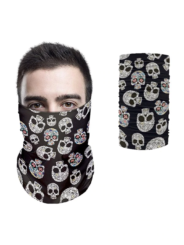 Skulls Printed Outdoor Travel Round Scarf