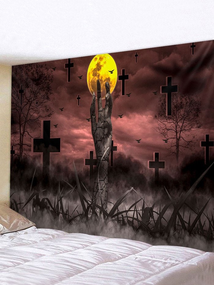 Halloween Terror Night Cemetery Pattern Wall Hanging Tapestry