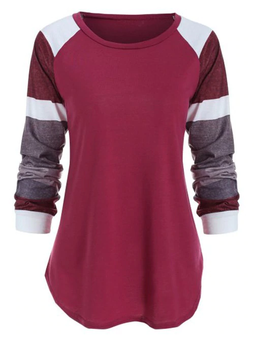 Colorblock Raglan Sleeve Top