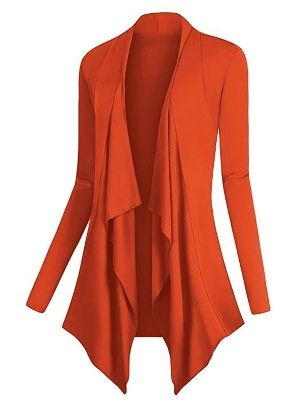 Plus Size Asymmetric Draped Front Cardigan