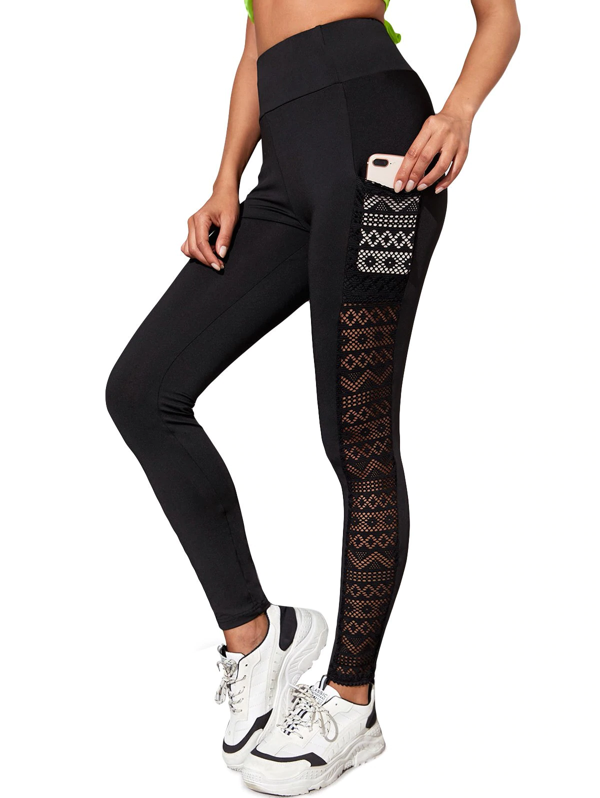 High Waisted Side Pockets Breathable Leggings