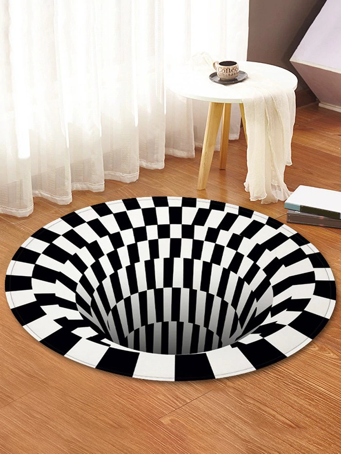 3D Printed Checkered Spiral Round Floor Mat