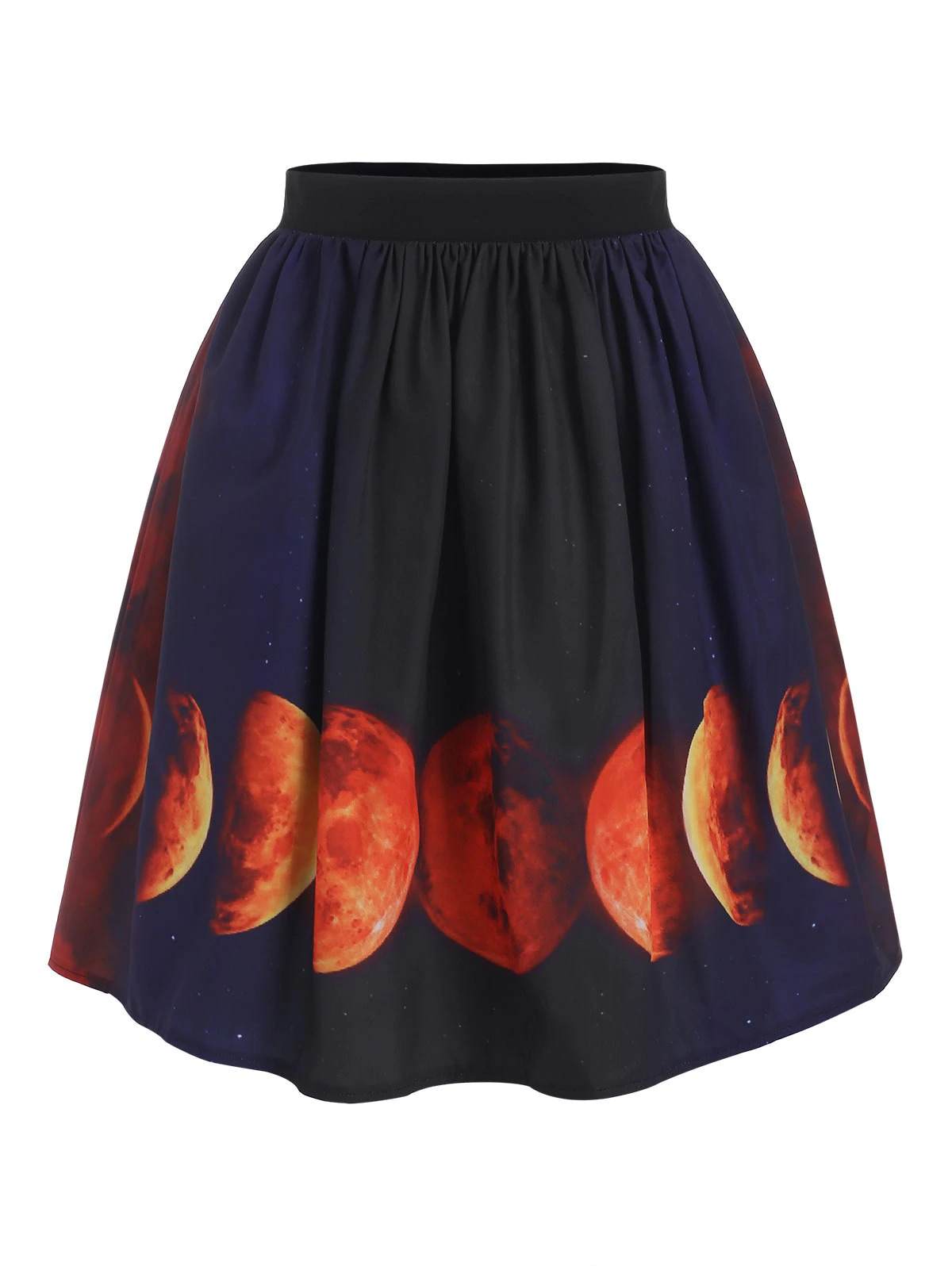 Halloween Lunar Eclipse Print A Line Skirt