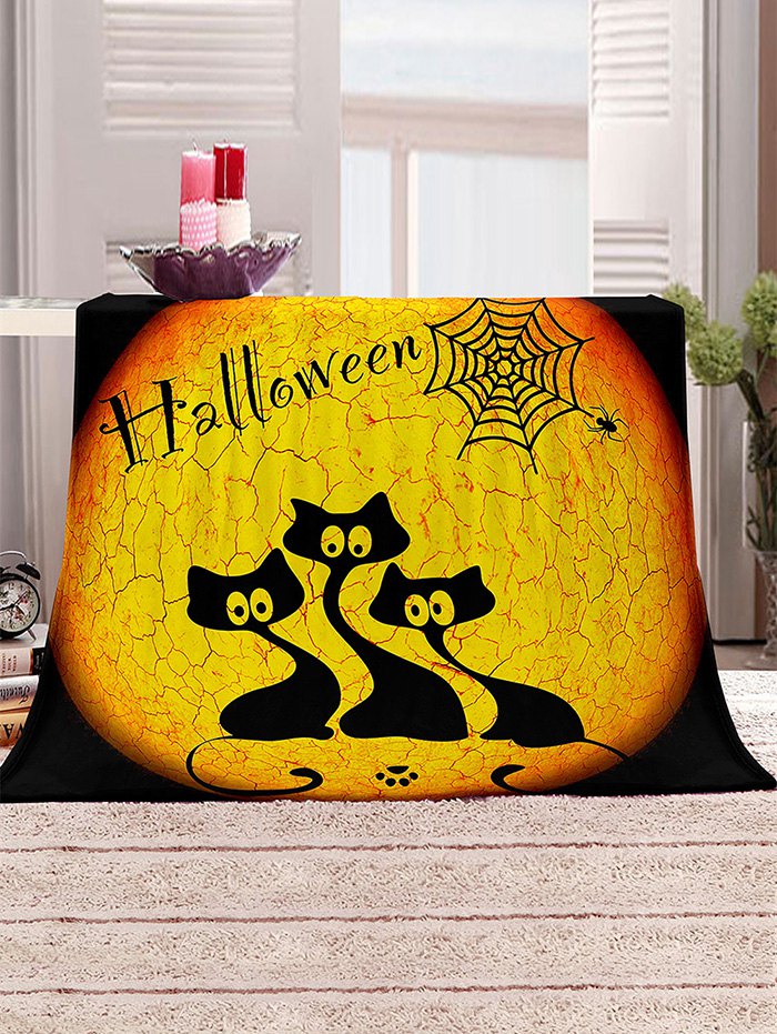 Halloween Cat Print Multifunction Cover Blanket