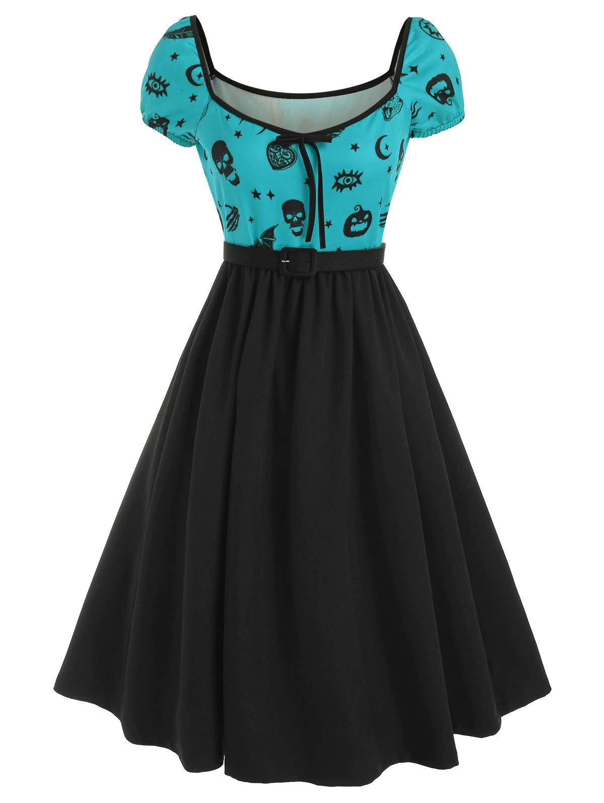 Halloween Skull Skeleton Hand Bowknot Dress