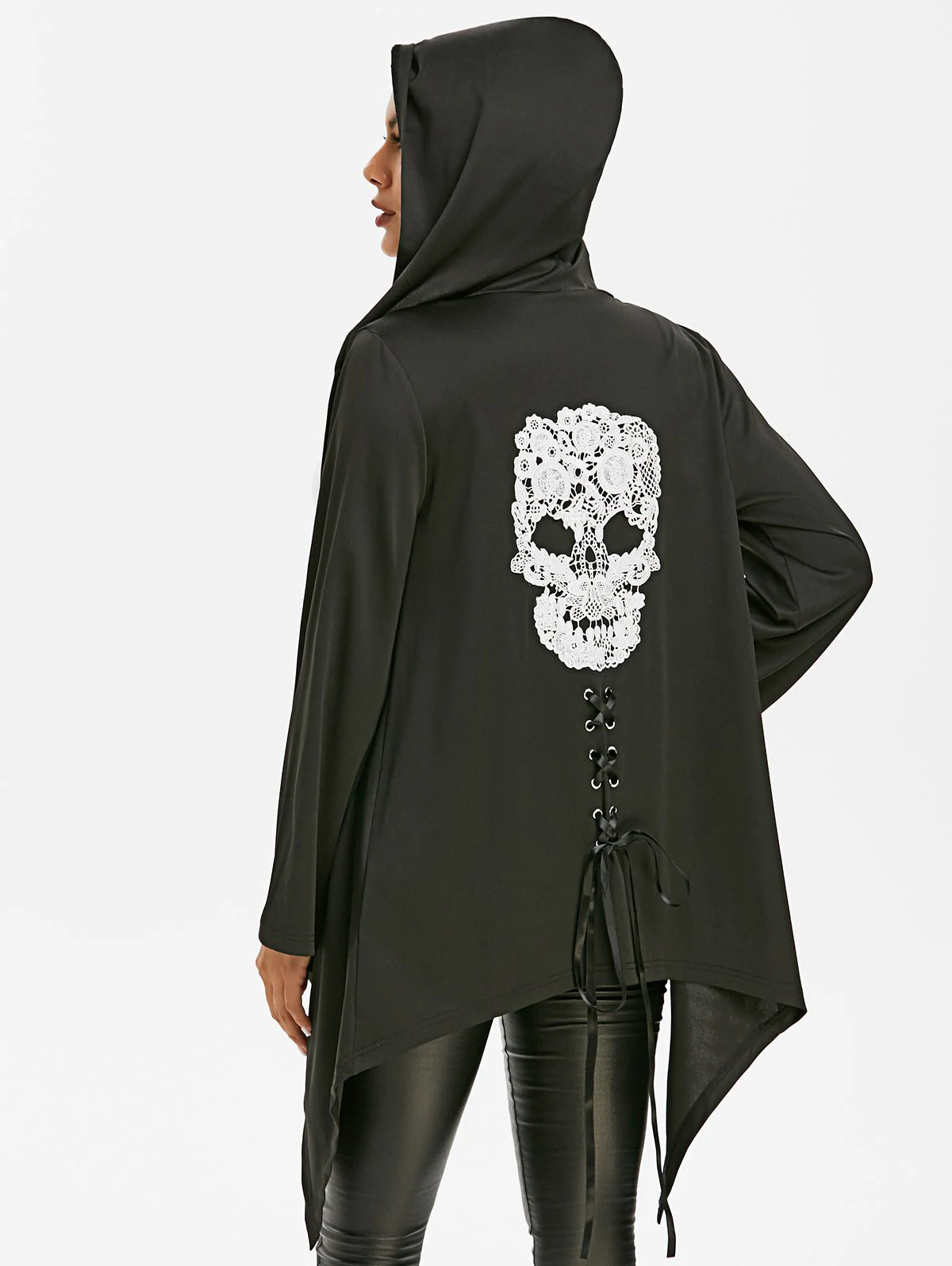 Halloween Asymmetric Skull Lace Gothic Jacket