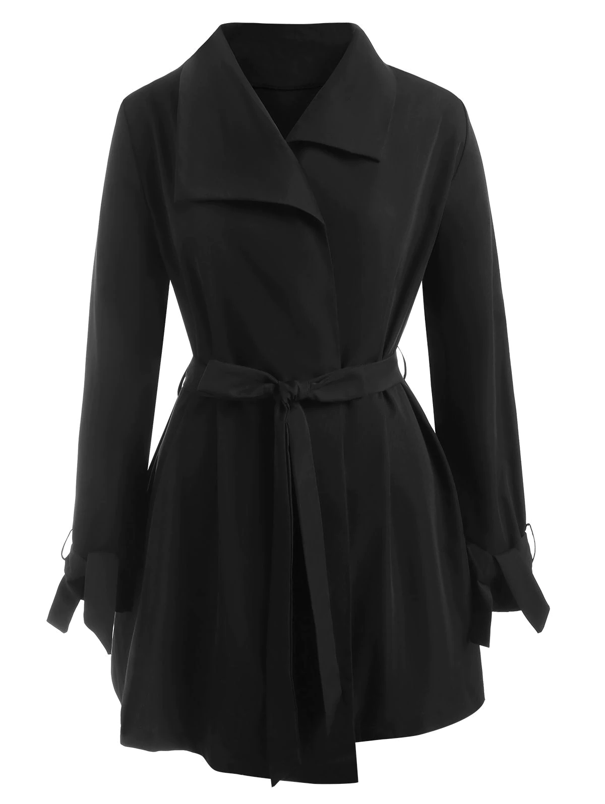 Plus Size Wrap Trench Coat