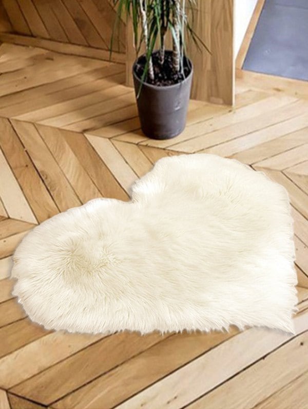 Heart Shape Faux Wool Room Floor Mat