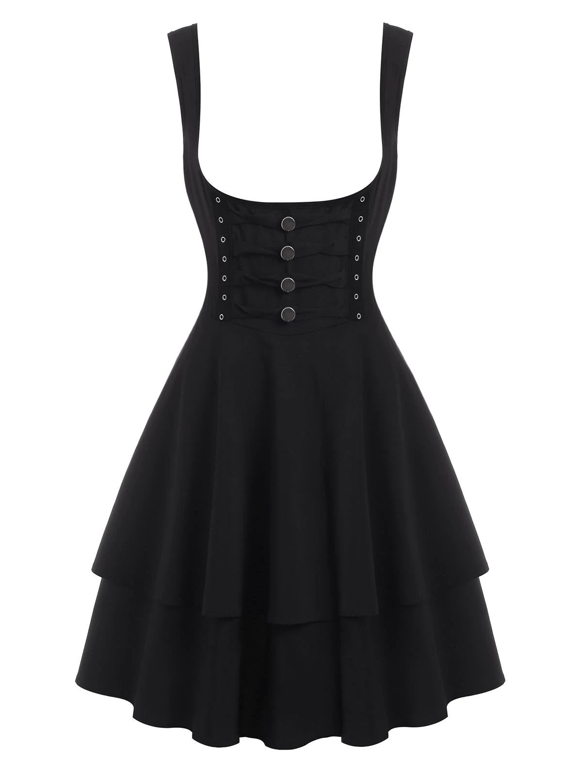 Lace Up Studded Underbust Dress