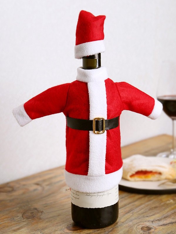 Christmas Santa Claus Costume Wine Bottle Cover