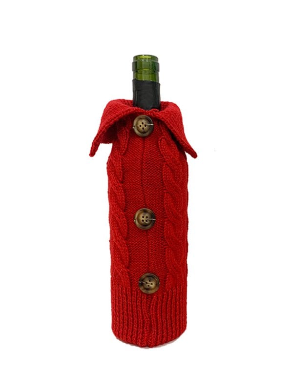 Christmas Decoration Knitted Wine Bottle Cover