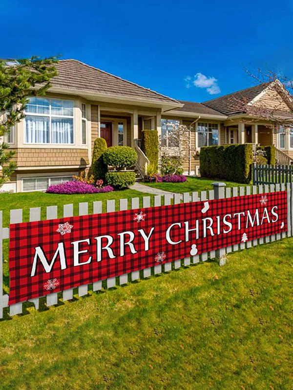 200CM Merry Christmas Pattern Party Decorative Outdoor Banner